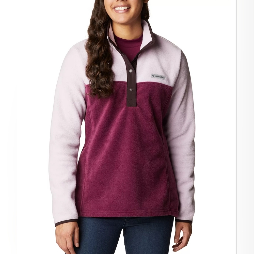 COLUMBIA PLUS SIZE JACKET 3X BENTON SPRINGS MOCK-NECK IN COLOR MARION BERRY